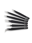 6pcs ESD 10-15 Safe Anti-static Stainless Steel Tweezers Maintenance Repair Hot