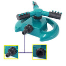 Garden 360 Degree Automatic Rotating 3 Fork Sprinkler Nozzle Adjustable Angle