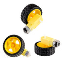 Smart Car Robot Plastic Tire Wheel + DC 3-6V Gear Motor For Arduino Robot New