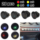 20x LED Dot Light 12V Car Boat Auto Round ON/OFF Rocker Toggle SPST New msee