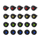20 PCS LED Dot Light 12V Car Boat Auto Round ON/OFF Rocker Toggle SPST