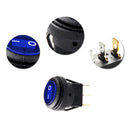 2X 12V 20A Waterproof Round On/Off Rocker Switch Car Auto Boat SPST Marine Blue