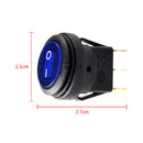 2X 12V 20A Waterproof Round On/Off Rocker Switch Car Auto Boat SPST Marine Blue