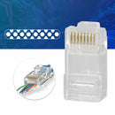 100pcs CAT6 Shielded EZ RJ45 Pass Through Modular Plug Cable Connector End New q