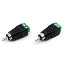 4pcs Electronic Speaker Wire Cable to Audio Male RCA Connector Adapter Plug New