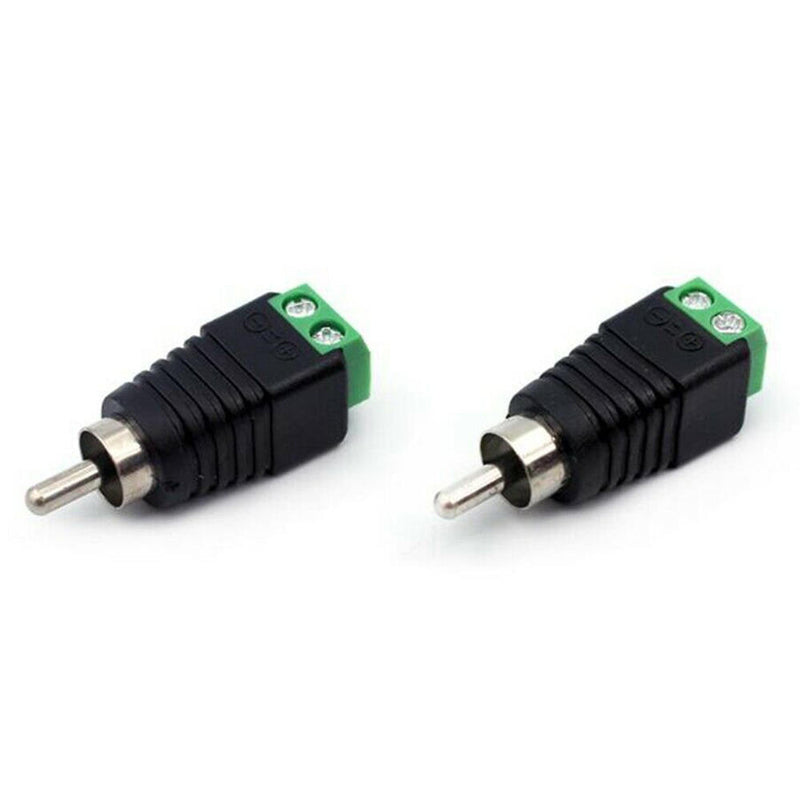 4pcs Electronic Speaker Wire Cable to Audio Male RCA Connector Adapter Plug New