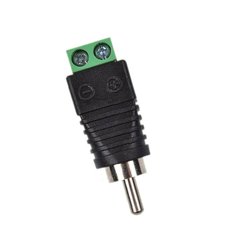 4pcs Electronic Speaker Wire Cable to Audio Male RCA Connector Adapter Plug New