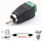 4pcs Electronic Speaker Wire Cable to Audio Male RCA Connector Adapter Plug New