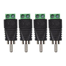 4pcs Electronic Speaker Wire Cable to Audio Male RCA Connector Adapter Plug New