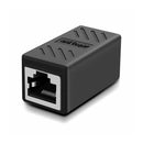 Female to Female Cat7 Inline RJ45 Keystone Wall Coupler Jack Adapter Black
