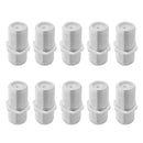 10PCS F Type Coax Coaxial Cable Coupler Female Jack Adapter Connector Durable