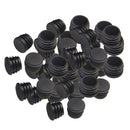 100X Round Plastic Black Blanking End Cap Caps Tube Pipe Inserts Plug Bung 25mm