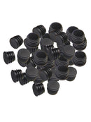 100X Round Plastic Black Blanking End Cap Caps Tube Pipe Inserts Plug Bung 25mm