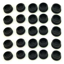 100X Round Plastic Black Blanking End Cap Caps Tube Pipe Inserts Plug Bung 25mm