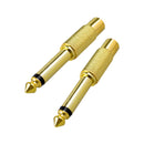 5pcs 6.35mm 1/4" Male Mono Plug To RCA Female Jack Audio Adapter Connector