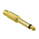 5X 6.35mm 1/4" inch Male Mono Plug To RCA Female Jack Audio Adapter Connection