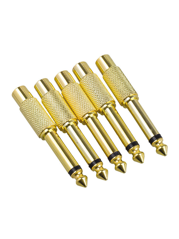 5X 6.35mm 1/4" inch Male Mono Plug To RCA Female Jack Audio Adapter Connection