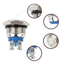 30A DC12V 16mm Waterproof Stainless Steel Metal Momentary Button Switch New