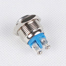 30A DC12V 16mm Waterproof Stainless Steel Metal Momentary Button Switch New