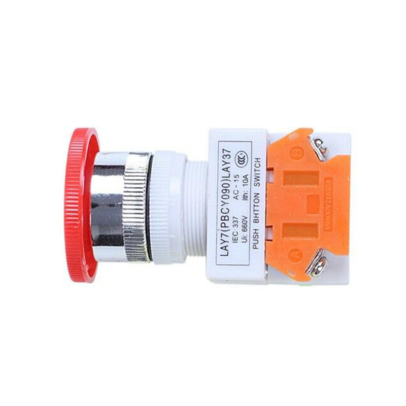 Red Mushroom Cap 1NO / 1NC DPST Emergency Stop Push Switch Button 660V 10A