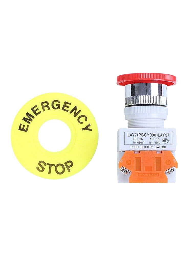 Red Mushroom Cap 1NO / 1NC DPST Emergency Stop Push Switch Button 660V 10A