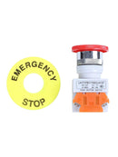 Red Mushroom Cap 1NO 1NC DPST Emergency Stop Push Button Switch AC660V 10A