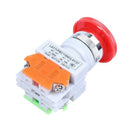 Red Mushroom Cap 1NO 1NC DPST Emergency Stop Push Button Switch AC660V 10A
