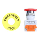 Red Mushroom Cap 1NO / 1NC DPST Emergency Stop Push Switch Button 660V 10A
