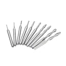 10pcs Carbide Ball Nose End Mills 2Flutes CNC Engraving Drill Bits Set 1-3.175mm
