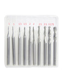 10pcs Carbide Ball Nose End Mills 2Flutes CNC Engraving Drill Bits Set 1-3.175mm