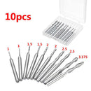 10pcs Carbide Ball Nose End Mills 2Flutes CNC Engraving Drill Bits Set 1-3.175mm