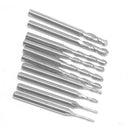 10pcs Carbide Ball Nose End Mills 2Flutes CNC Engraving Drill Bits Set 1-3.175mm