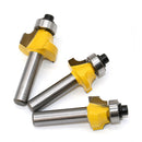 3pcs 8mm Shank Half Round Bullnose Router Bit 2Flute Woodworking Milling Cutter