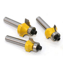 3pcs 8mm Shank Half Round Bullnose Router Bit 2Flute Woodworking Milling Cutter