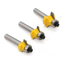 3pcs 8mm Shank Half Round Bullnose Router Bit 2Flute Woodworking Milling Cutter