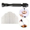 26pcs Mini Micro Twist Drill Bits 0.5mm-3mm & Aluminum Hand Drill Keyless Chuck