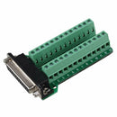 Right Angle D-SUB DB25 Male Header Breakout Board, Terminal Block Plug Connector