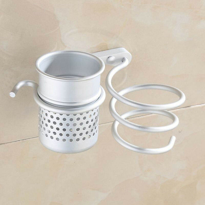 Wall Mounted Storage Bathroom Shelf Organizers Stand Holder Hair Dryer Rack