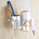 Hair Dryer Stand Storage Organizer Rack Holder Hanger Wall Mounted Bathroom Set