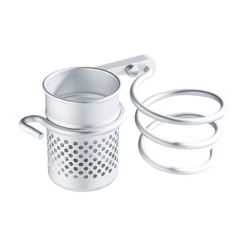 Hair Dryer Stand Storage Organizer Rack Holder Hanger Wall Mounted Bathroom Set