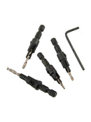 4pcs HSS Countersink Drill Bit Set Hex Shank Woodworking Carpentry Tool 6-12#