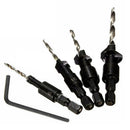 4pcs HSS Countersink Drill Bit Set Hex Shank Woodworking Carpentry Tool 6-12#