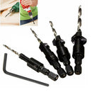 4pcs HSS Countersink Drill Bit Set Hex Shank Woodworking Carpentry Tool 6-12#