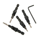 4pcs HSS Countersink Drill Bit Set Hex Shank Woodworking Carpentry Tool 6-12#