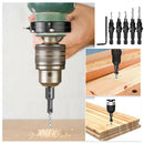 5xHSS Countersink Drill Bit Set Screw Woodworking Chamfer Tool with Standard Hex