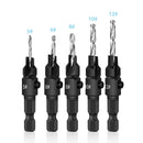 5xHSS Countersink Drill Bit Set Screw Woodworking Chamfer Tool with Standard Hex