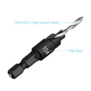5xHSS Countersink Drill Bit Set Screw Woodworking Chamfer Tool with Standard Hex