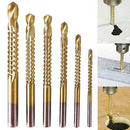 6X Hex Shank HSS High Speed Steel Spiral Screw Thread Taps Titanium Drill Bit