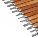 High Carbon Steel Wood Carving Woodworking Tools Chip Detail Chisel 12Pcs/Set