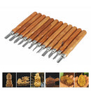 High Carbon Steel Wood Carving Woodworking Tools Chip Detail Chisel 12Pcs/Set